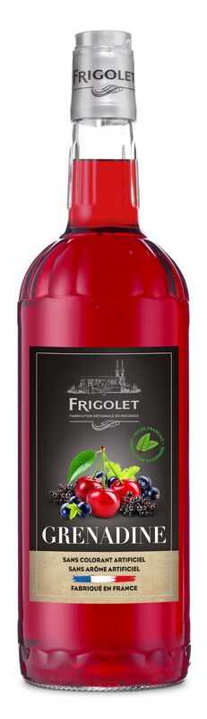 Bouteille de Sirop de Frigolet grenadine de 1L en verre perdu