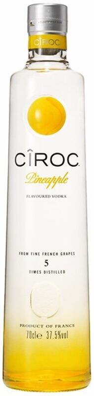 Vodka ciroc pineapple 70cl en verre perdu